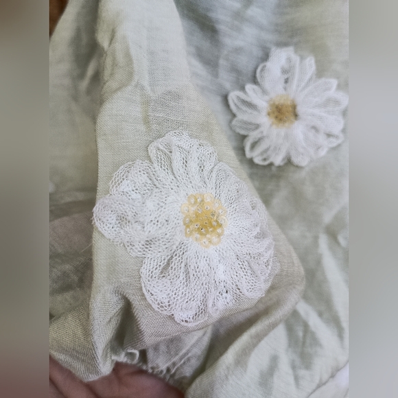 NWT Audrey Parks Floral Puff Sleeve Dress in Cream_XL - Picture 7 of 11